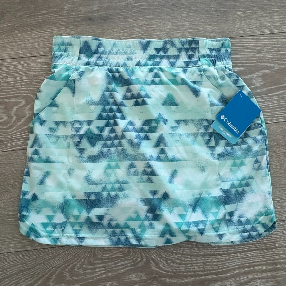 NWT Columbia Womens Blue Omni Freeze Technology Lazy Creek Chill Zero Skort Sz S